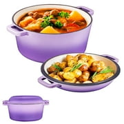 2 In 1 Double Dutch Oven And Domed Skillet Lid 5 Quart Pre