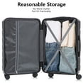 thumbnail image 5 of Tyethy 3 Piece Luggage Sets ABS Hardshell Luggage Suitcase Set for Travel Business, 20"24"28", Black, 5 of 14