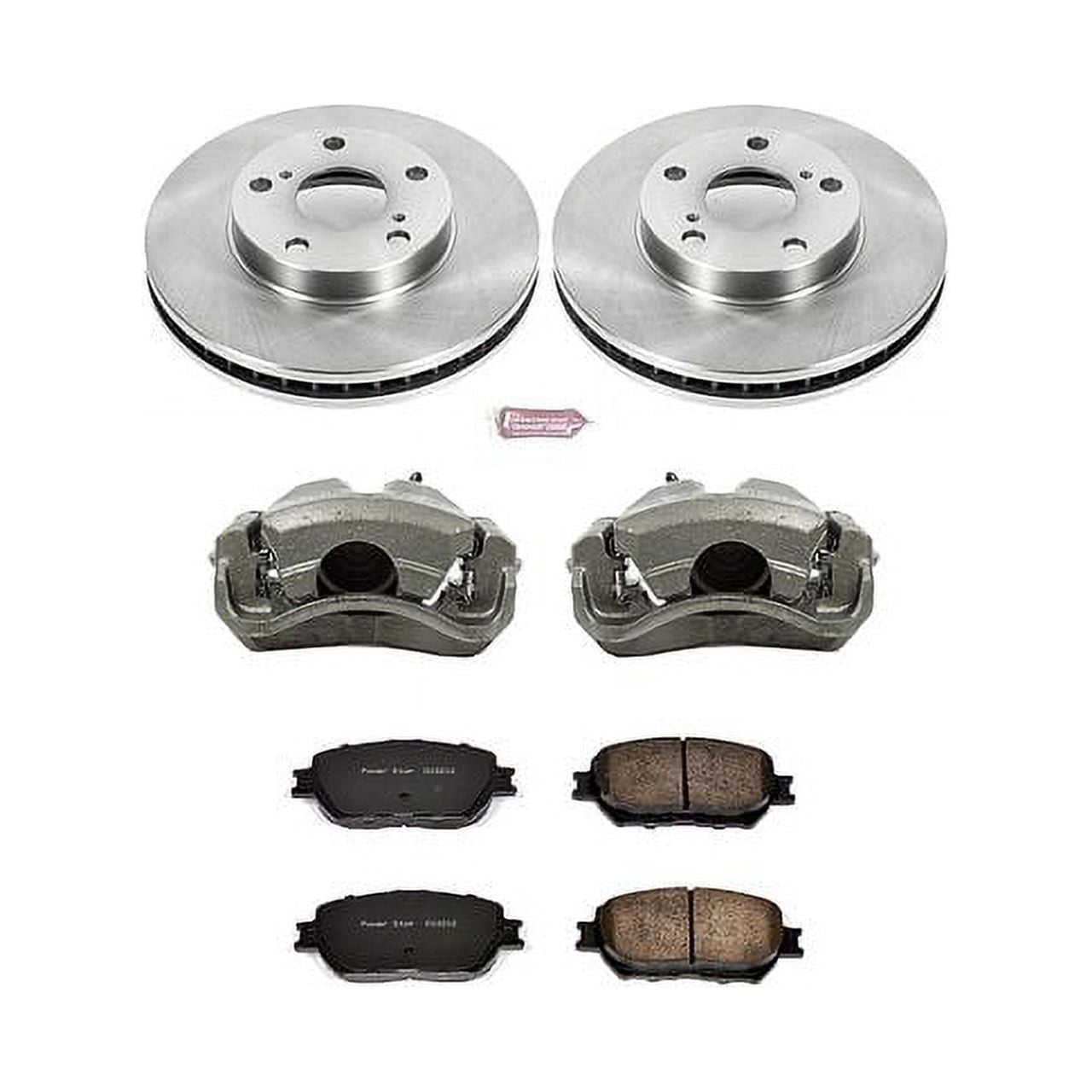 PowerStop Front Stock Replacement Brake Pad and Rotor Kit with Calipers Fits: TOYOTA Select Models KCOE1064