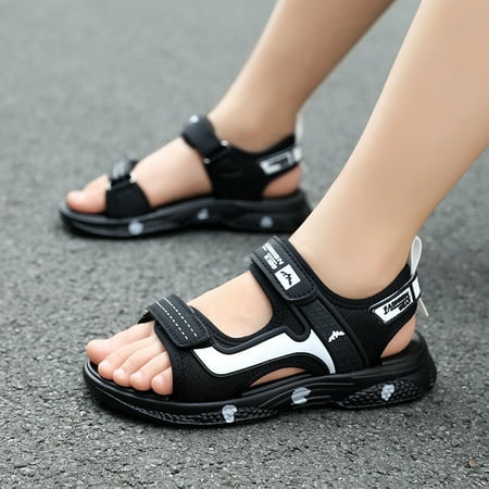 

Boys Sandals 2024 New Korean Style Mid-Big Summer Baby Children Non-Slip Soft Sole Shoes Student Beach Shoes