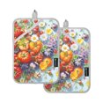 thumbnail image 7 of Yayeee Pot Holders Kitchen Heat Resistant with Pocket 7"x9.8" Cotton Oven Cooking Hot Pads, Purple Floral Tomatoes, 7 of 7
