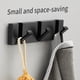 thumbnail image 3 of Hooks Sin taladro Montado en la pared Rack Rack Noxing Chaquetas Organizador Aluminio Antideslizante Sin deslizamiento Tenedor de colgante Sala de estar Negro 3 ganchos Jumpingount HA010064-09B, 3 of 6