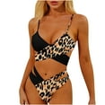 thumbnail image 1 of Traje de baño de 2 piezas para mujer, trajes de baño para mujer, bikini bicolor de moda casual con cintura ajustada y diseño calado para mujer., 1 of 5
