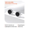 thumbnail image 4 of Silvora Black Round Cut Simulated Diamond Stud Earrings Sterling Silver for Women Men Brilliant Jewelry Gift, 4 of 8