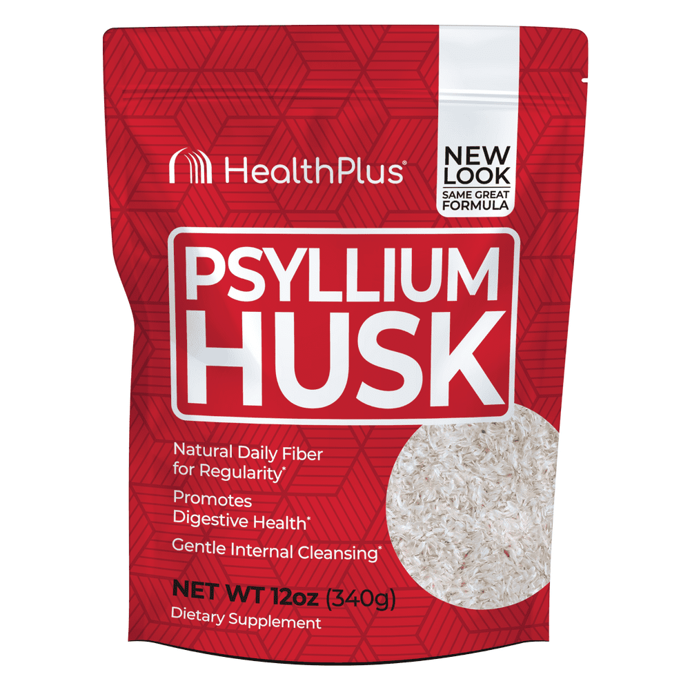 Health Plus 100 Pure Psyllium Husk Bags, 12Ounces, 48 Servings