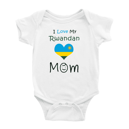 

I Love My Rwandan Mom Baby Rompers Baby Bodysuit (White 0-3 Months)