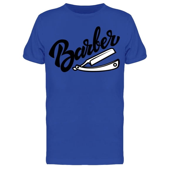 Barber Scissors, And Barber Text T-Shirt Men -Image by Shutterstock, Male Small