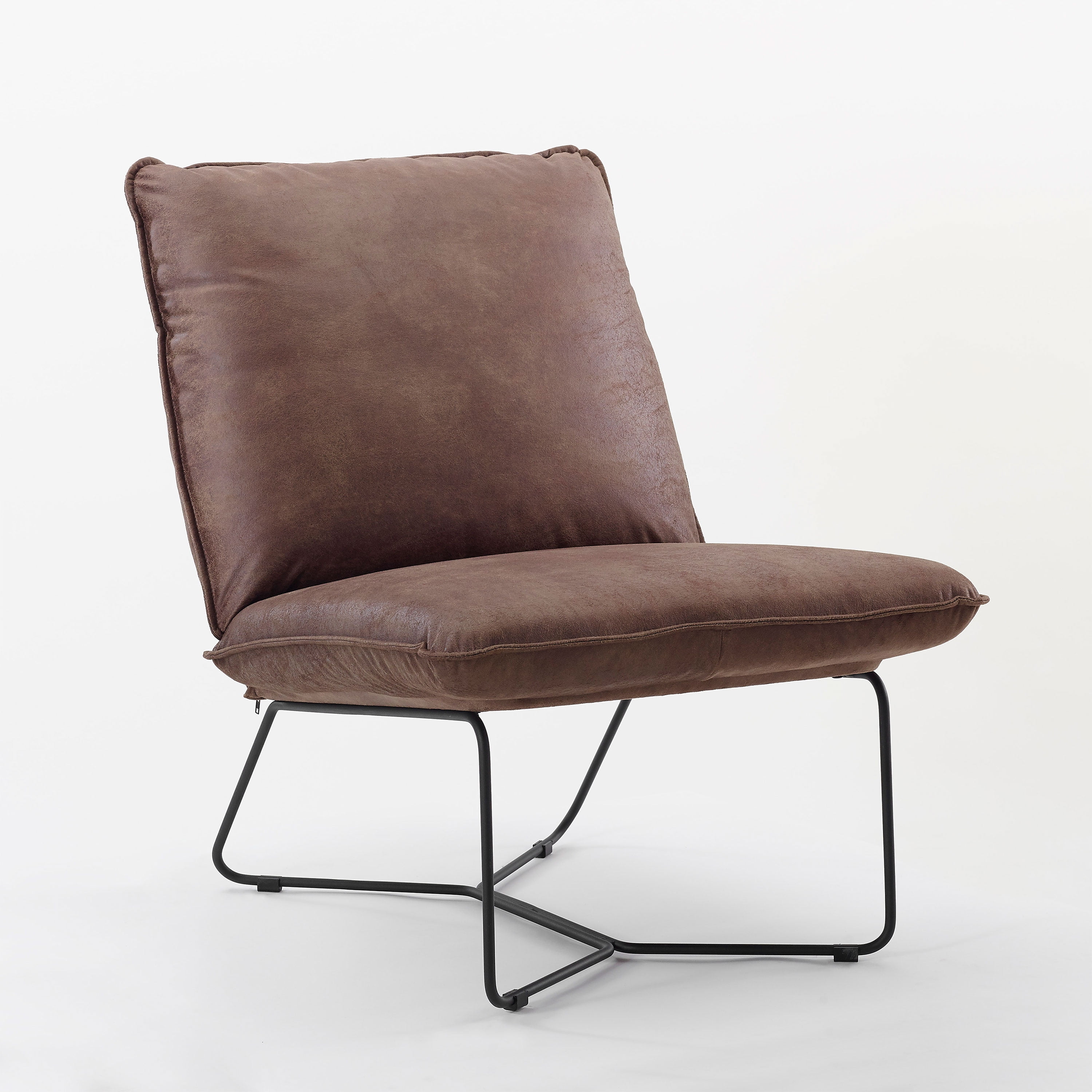 Better Homes Gardens Pillow Lounge Accent Chair Brown Faux