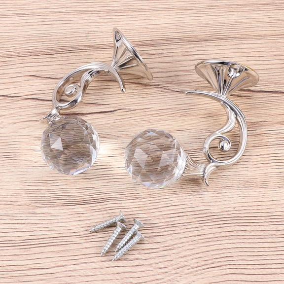 CTIRCHIU Crystal Glass and Metal Curtain Holdback Wall Mounted Tieback Hook for Home Decor Assorted Colors 2.5 Inch