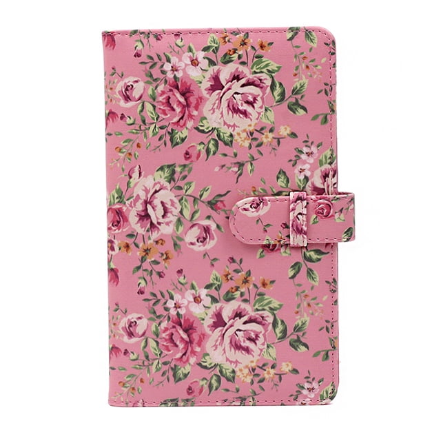 Matsuzay Estuche para fotos instantáneas de cuero PU con 96 bolsillos de 3 pulgadas, colección de álbumes y fotos para 8/9/7s/25/70/90 Cables de audio/vídeo rosa + rosa