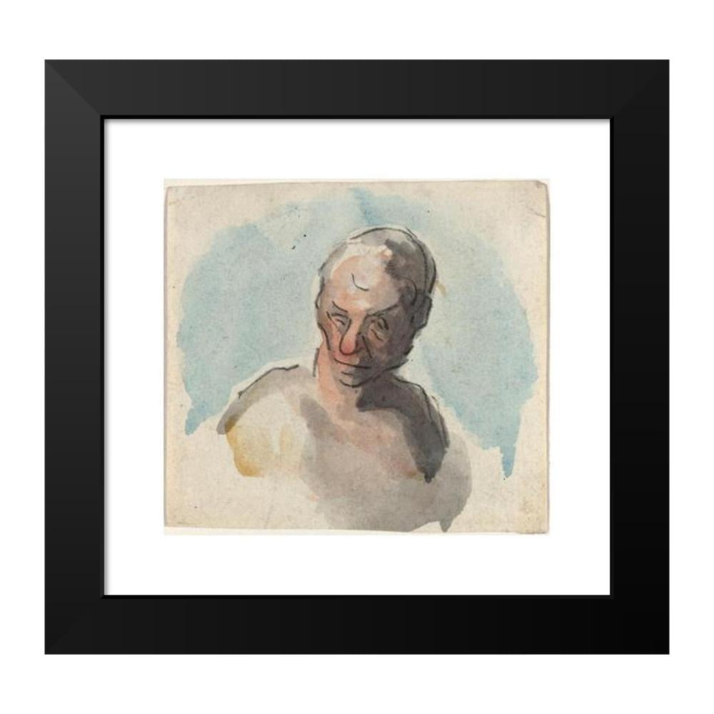 Honoré Daumier 16x15 Black Modern Framed Museum Art Print Titled - Head of a Man