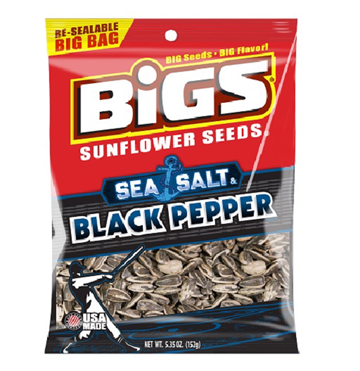 Product Of Bigs, Sunflower Seeds Sea Salt Black Pepper Bag, Count 12