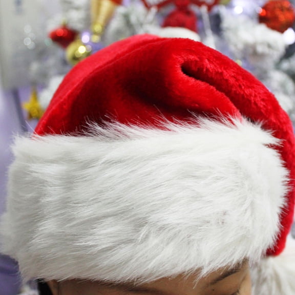 Ociviesr Christmas Cap Thick Ultra Soft Plush Cute Santa Claus Holiday Fancy Dress Hat Unstructu Caps Man Hat for Men