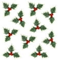thumbnail image 2 of Branches de Cerisiers Rouges 10 Pcs Baies de Noël Fleur Artificielle pour Arrangement Couronne 10 Pcs Décorations de Fête, 2 of 16