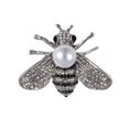 thumbnail image 3 of Broche de abeja con temática de insectos de cristal, broche de abeja de Color dorado, broche de perlas de concha de moda Animal, 3 of 3