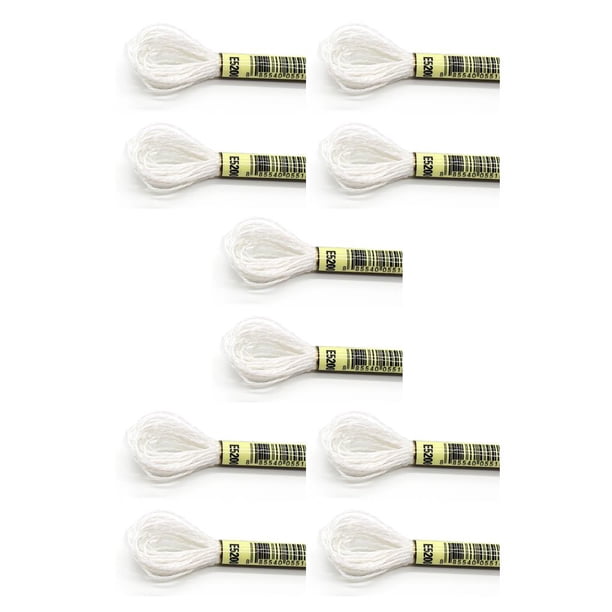 Billuyoard 2 piezas de hilos de bordar, suministro de tejido metálico, suministros de hilo artesanal, ovillos de costura, hermosas decoraciones, blancoE5200 5piezas