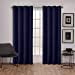 thumbnail image 3 of Exclusive Home Rideaux Satin GT Sergé Tissé Occultant Panneau de Rideau à Illets Paire, 52x84, Peacoat Bleu, 2 Unités, 3 of 10