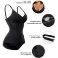 thumbnail image 2 of Irisnaya Women's Shapewear Seamless Bodysuit Tummy Control Waist Trainer Slim Full Body Shaper Adjustable Shoulder Strap Corest V-Neck Leotard Jumpsuit Tops(Black Medium), 2 of 7