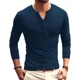 thumbnail image 1 of Playeras Hombre Camisa Henley De Manga Larga Playera Casual, 1 of 7