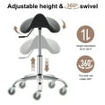 thumbnail image 3 of E-Motie Saddle Stool Rolling Chair for Medical Massage Salon Kitchen Spa Drafting, Adjustable Hydraulic Stool with Wheels, Black, 3 of 8