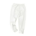 thumbnail image 3 of Winter Saving! HVOBTTY Toddler Straight Leg Trousers, Winter Long Pants for Kid, Kids Casual Solid Color Bottom Warm Loungewear Sleep School Inner Pants for Boys and Girls White, 2-3 Years, 3 of 4