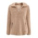 thumbnail image 5 of Pntutb Mujer Nuevo Otoño e Invierno Solapa Cremallera Bolsillo Manga Larga Mujer Top Color Sólido Sudadera De Felpa Pntutb Pntutb-3008, 5 of 5