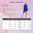 thumbnail image 7 of YUUMIN Women Rhinestone Lyrical Dance Dress Irregular Flowy Tulle Skirt Leotard Figure Ice Skating Navy Blue S, 7 of 7