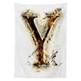 thumbnail image 3 of Ambesonne Letter Y Tablecloth Rectangular Table Cover, Burning Grunge, 60"x90", Tan Black Orange, 3 of 4
