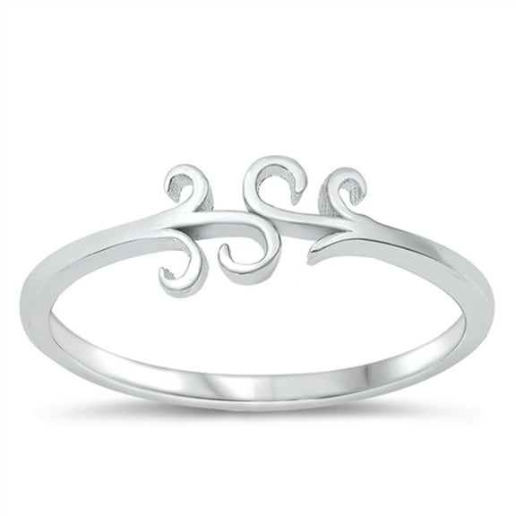 All in Stock Sterling Silver Victorian Swirl Ring Size 8