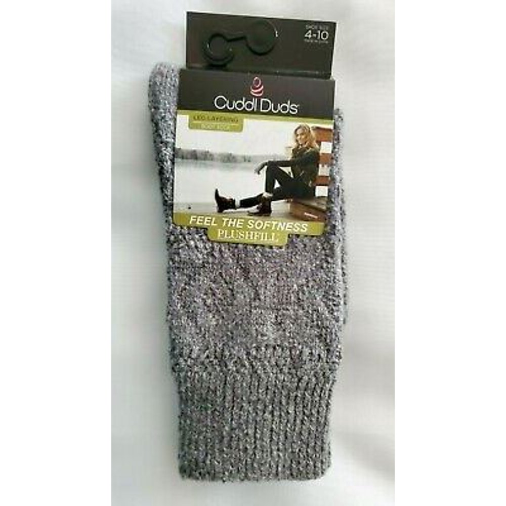 ClimateRight by Cuddl Duds Cuddl Duds Women's Chevron Knit Boot Socks, Gray, 410 NEW