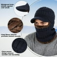 thumbnail image 5 of TAGVO 2 Pack Winter Knitted Balaclava Beanie Hat Warm Cycling Ski Mask, Women Windproof Hood, Balaclavas Heavyweight Thermal Fleece, Black&Navy Blue, 5 of 8