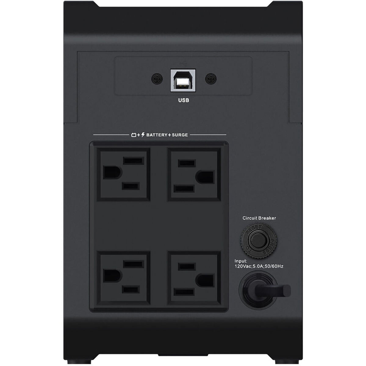 Vertiv PowerUPS 200 Essential PSA6E-600LVT, 600VA/360W, AVR, User-Replaceable Batteries, Battery Backup, 4 NEMA Outlets, Three-Year Warranty