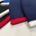 thumbnail image 5 of Couver Bottom Striped Blaze Beanie Bulky Hat Soft 100% Knit Acrylic Winter Skull Cap Unisex 8'' - (Navy/ Grey), 5 of 6