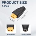 thumbnail image 2 of Uxcell 5 Pack XT60 Adapter, XT60 Female to DC5521 Female 5.5 x 2.1mm Wireless Adapter, XT60 Connectors Wireless for Solar Panel, Laptop Power Supply, 2 of 6