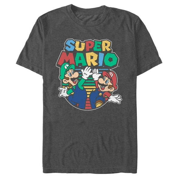 Men's Nintendo Super Mario High Five Distressed Graphic T-Shirt