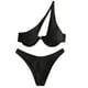 thumbnail image 2 of Traje de baño para mujer, bikini de dos piezas con hombros descubiertos y soporte de acero, color liso, trajes de baño para mujer, conjuntos de bikini para mujer, trajes de baño de bikini para mujer, 2 of 5