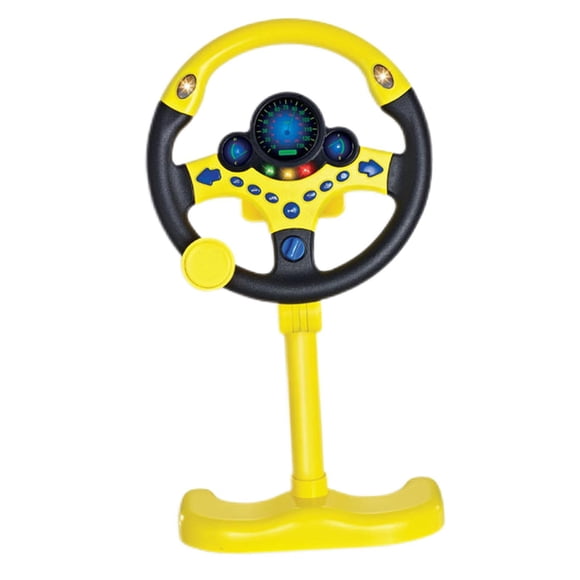 fastboy Simulated Steering Wheel for Kids Driving Controller W/Music and Light Yellow Yellow