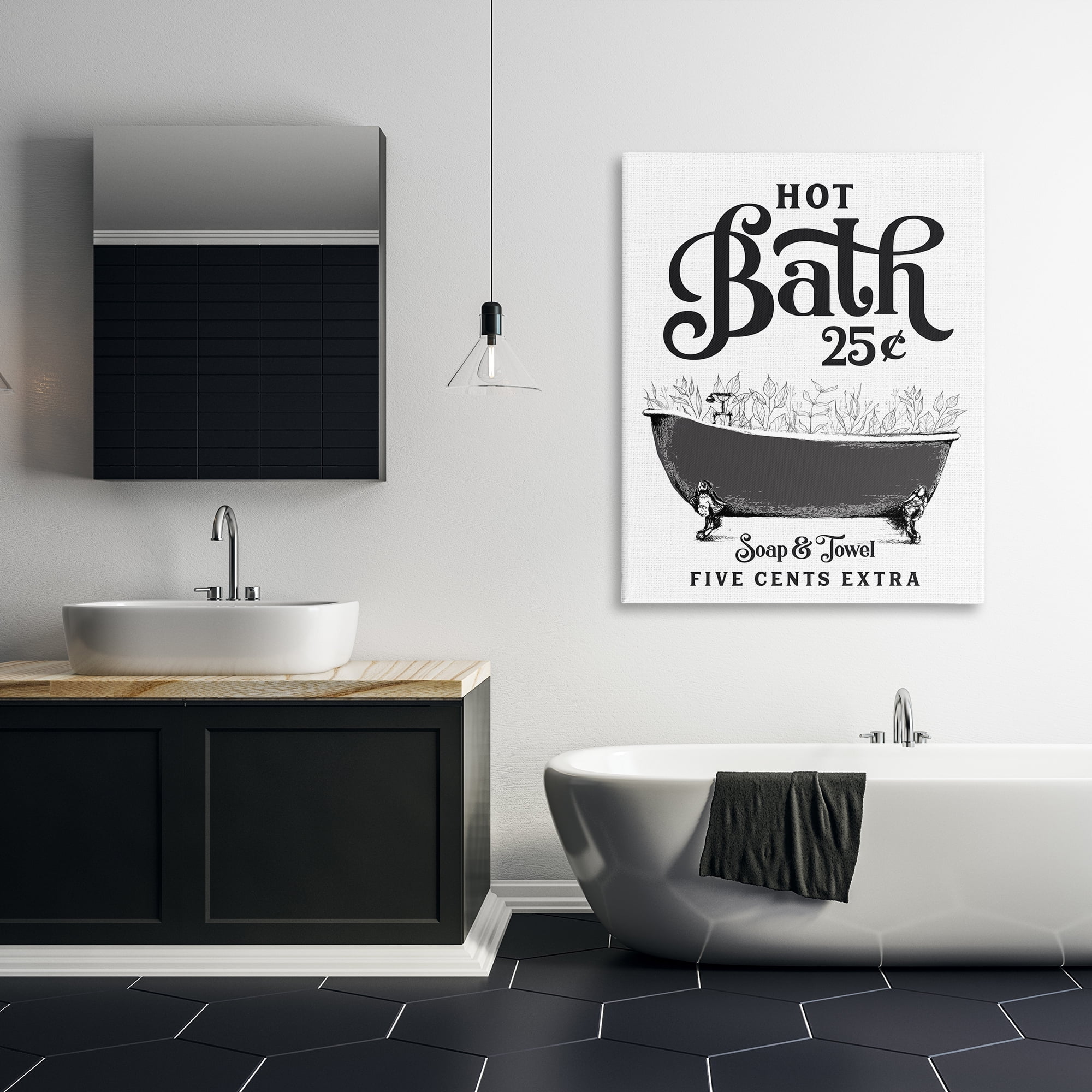 Hot Bath with Bubbles Canvas Wall Art, design by Lettered and Lined