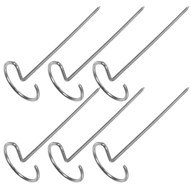 WHAMVOX 6pcs Stainless Steel BBQ Skewers Vertical Kebab Rack Reusable Metal Grilling Skewers Standing Meat Skewers for Air Fryer Oven BBQ