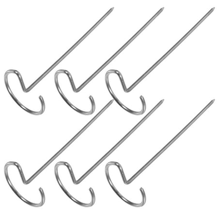 WHAMVOX 6pcs Stainless Steel BBQ Skewers Vertical Kebab Rack Reusable Metal Grilling Skewers Standing Meat Skewers for Air Fryer Oven BBQ