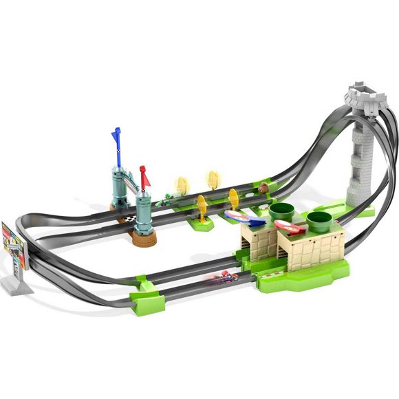 Hot Wheels Mario Kart Circuit Lite Track Set with 1:64 Scale Toy Die-Cast Kart Vehicle & Launcher For Kids Ages 3+ Years