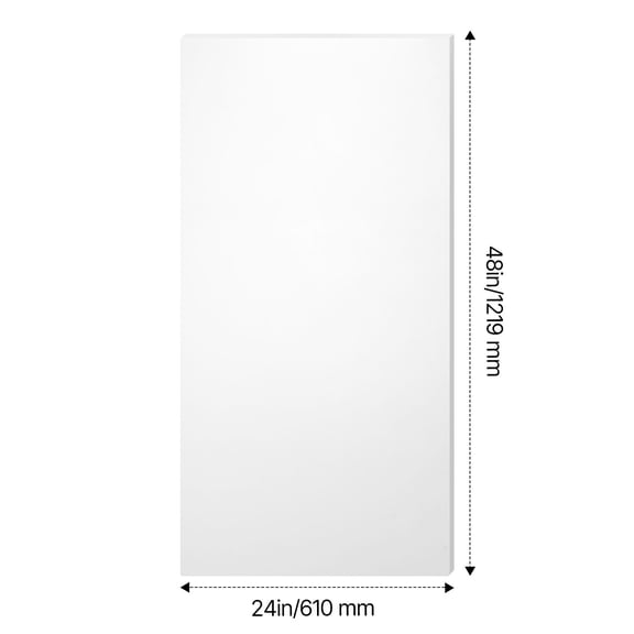 HDPE Plastic Sheet Board,1 Pack High Density Polyethylene Sheet Plastic Panel,24x48"1/2"Thick Customizable Plastic Panels,for DIY Crafts,Heavy Duty Industrial Equipment,White