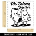 thumbnail image 2 of Macaroni and Cheese We Belong Together Best Friends Self-Inking Rubber Stamp Ink Stamper - Lime Green Ink - Small 1 Inch, 2 of 7