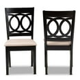 thumbnail image 2 of Set of 2 Baxton Studio Lenoir Sand Upholstered Espresso Wood Dining Chairs, 2 of 7