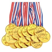 30 Pack Gold Plastic Winner Medals Award Medals for Kids - Perfect for Sports, Competition and Favors