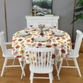 thumbnail image 2 of Hello Fall Maple Leaves Round Table Cloth,Wrinkle Resistant Table Cover with Polyester,Waterproof Reusable Round Table Clothes for Weeding Birthday Tea Party Decorations (Round,60x60inch), 2 of 6