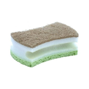 Superio Natural Sisal Cellulose Scrub Sponge with Grip, Dual Sided