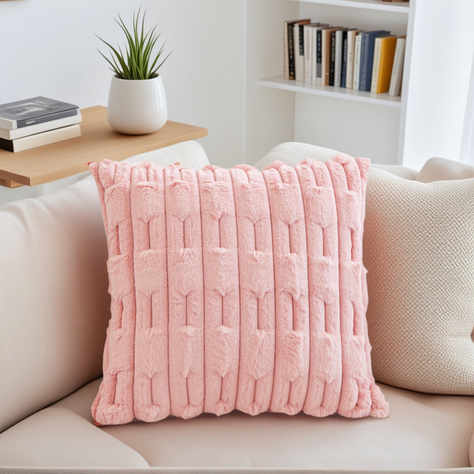 Unique Bargains Pack of 2 Throw Pillow Covers Luxury Soft Plush Cushion Case Green