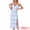 White with Blue Floral, variant on DARING DIVA Women's Sleeveless Bow Spaghetti Strap Sleepwear S White with Blue Floral