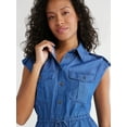 thumbnail image 3 of Time and Tru Women's and Women's Plus Short Sleeve Utility Shirt Dress, Sizes XS-4X, 3 of 5